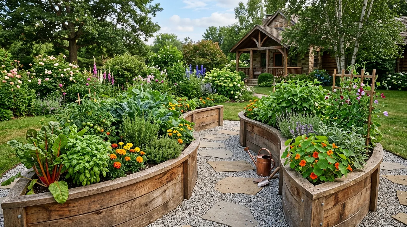 Curved Wooden Raised Beds